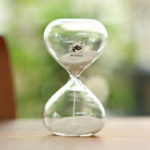 廣田硝子/ガラス製 スナ式トケイ 4分 白【あす楽対応】置き時計 