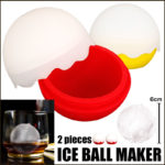 シリコンアイスボールメーカー シリコン製 製氷皿 直径6cm (赤/黄) アイストレー まる氷 丸…