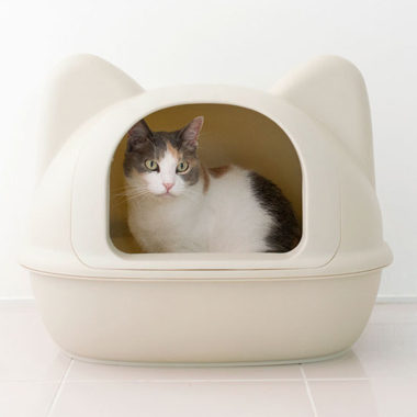 白のシンプル猫用トイレ