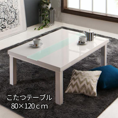 おしゃれな白のこたつテーブル